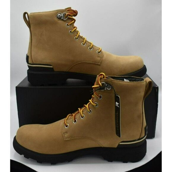 Sorel Mens Size 10.5 Caribou Six‎ Waterproof Leather Tan Buff Rain Winter Boots main image 12